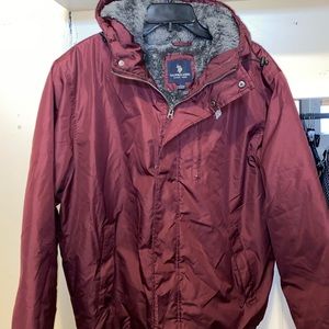 Men coat furry warm inside, brand U.S Polo, large